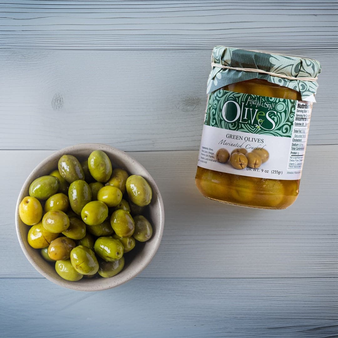 Green Olives Cracked & Marinated Andalusian Olives