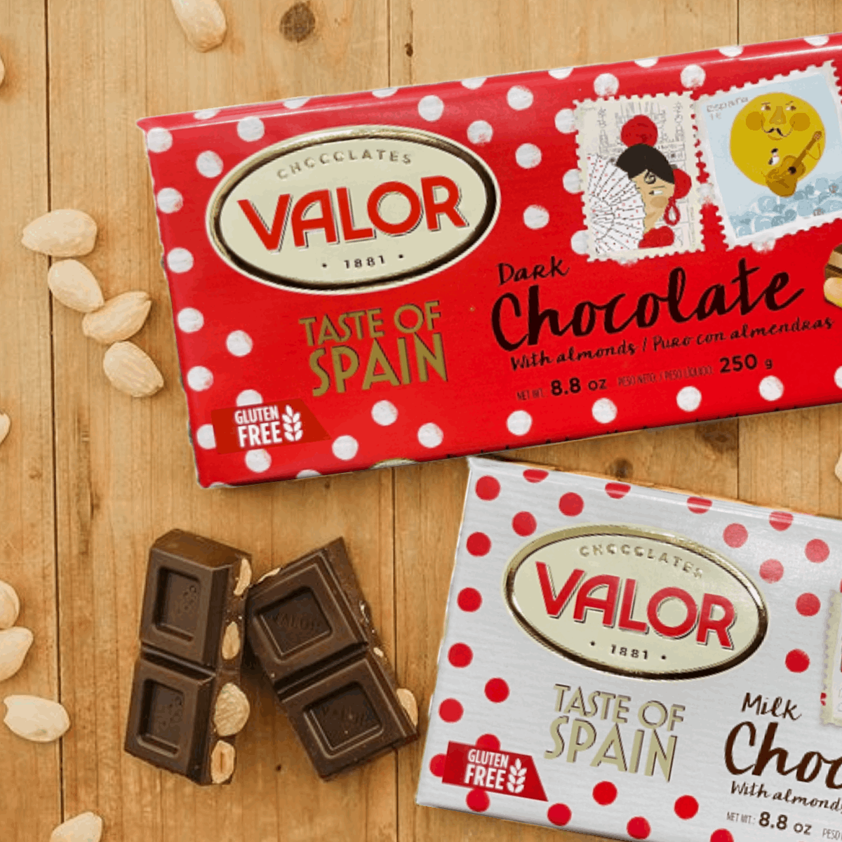 Dark Chocolate with Almonds by Valor Valor