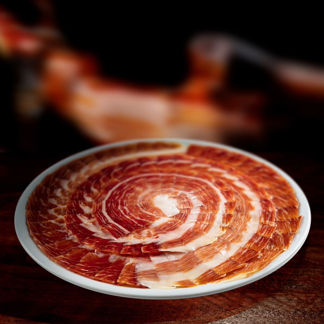 Hand Sliced Iberico Ham Bellota "Pata Negra" Plate by BEHER BEHER
