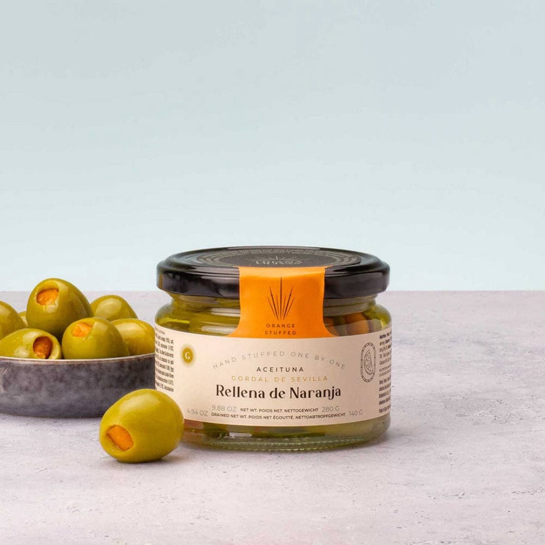 Queen Olives Stuffed with Orange by Triana Olives Triana Olives