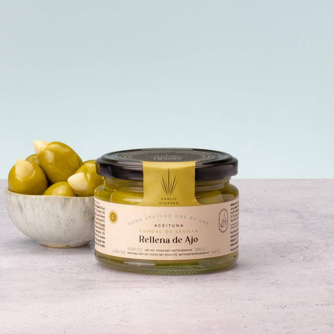 Queen Olives Stuffed with Garlic by Triana Olives Triana Olives