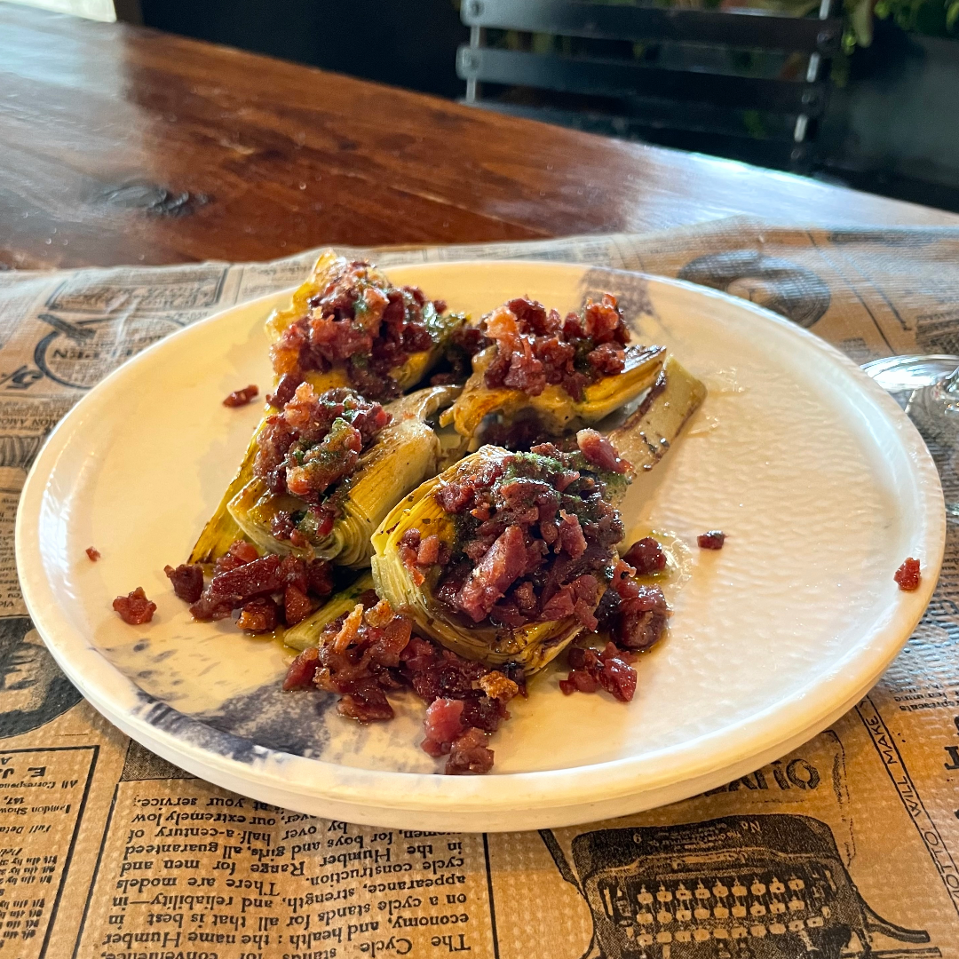 Artichokes with Jamón Ibérico de Bellota