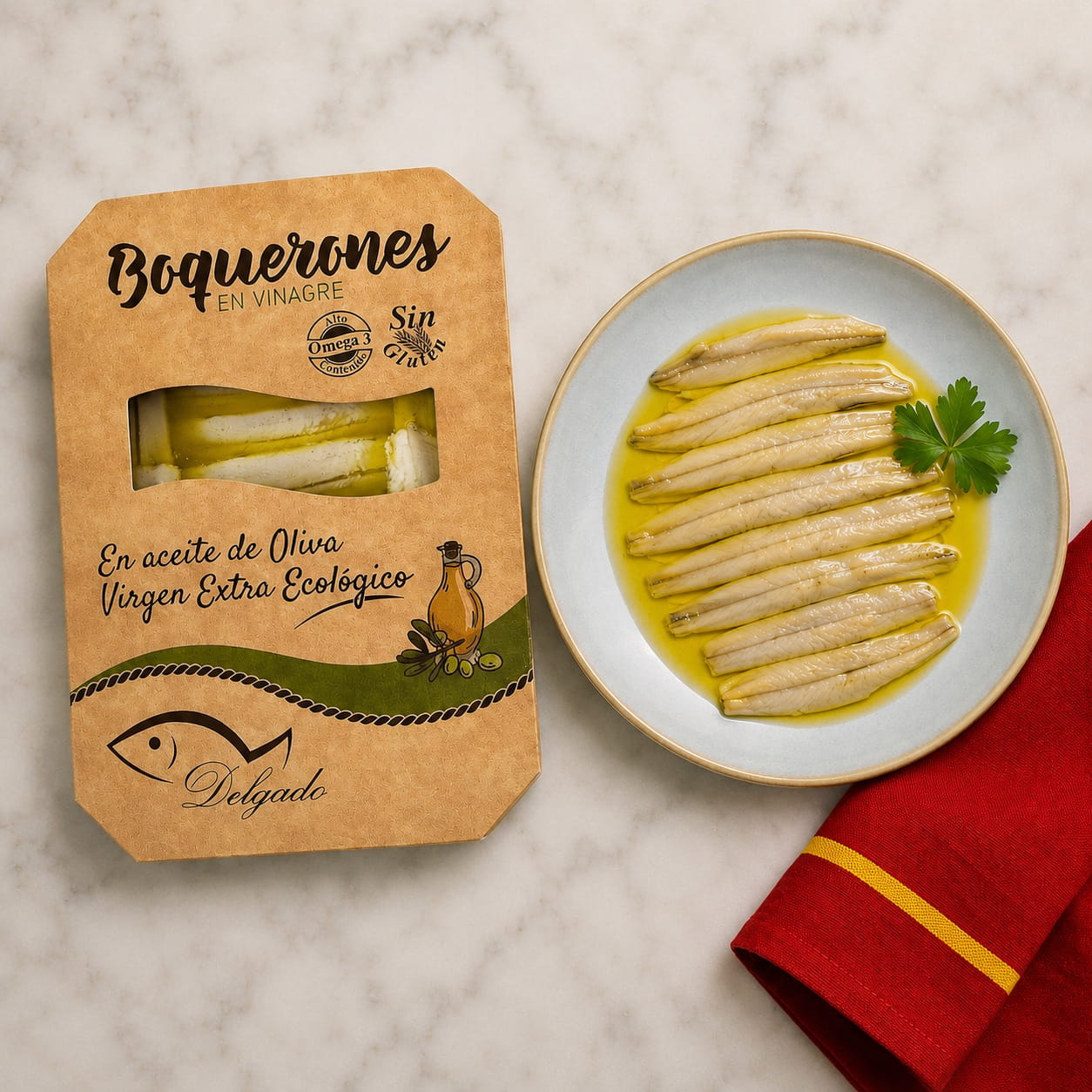 Boquerones en Vinagre y Aceite de Oliva Extra Virgen Orgánico
