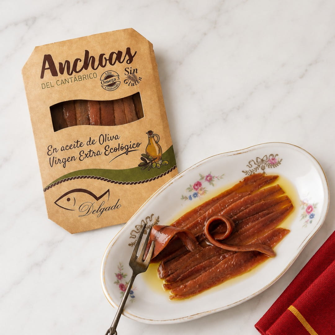 Anchoas del Cantábrico en Aceite de Oliva Virgen Extra Orgánico