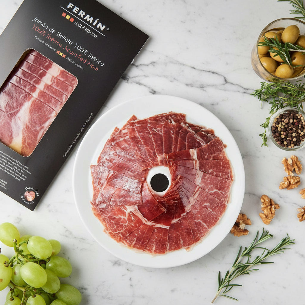 Sliced Ibérico Ham Bellota "Pata Negra" by Fermin Fermin   