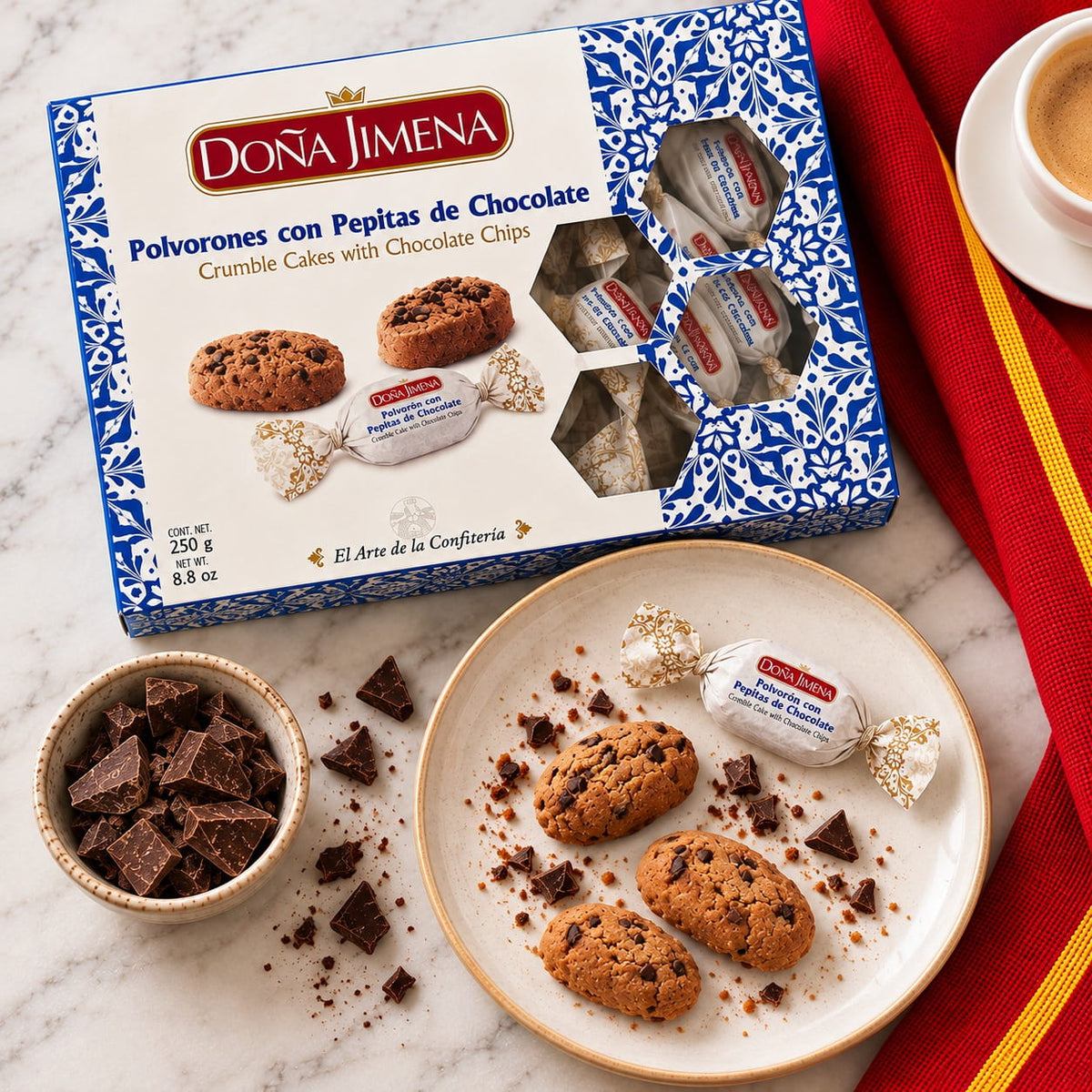 Almond Polvorones with Chocolate Chips by Doña Jimena