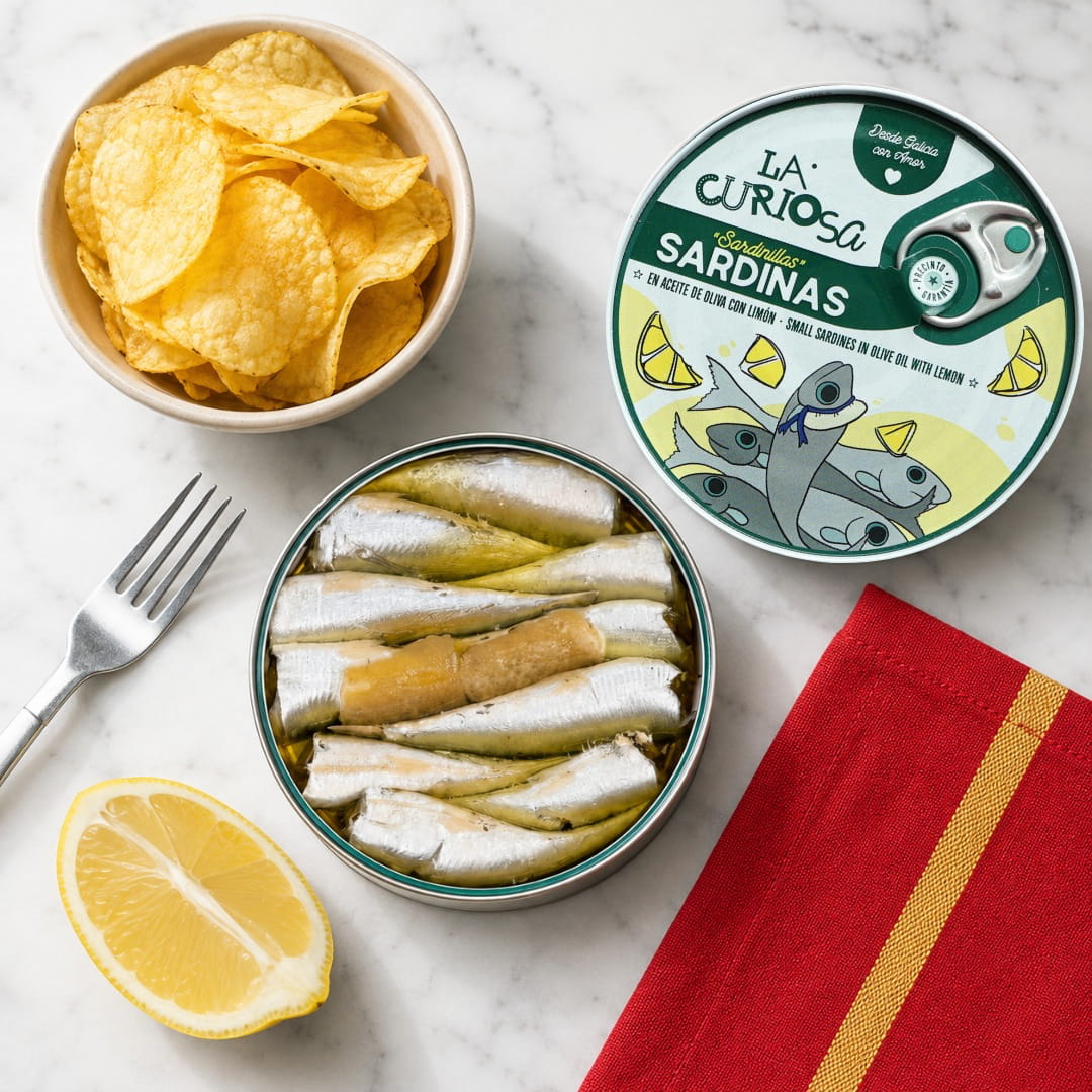 Sardinillas en Aceite de Oliva con Limón La Curiosa