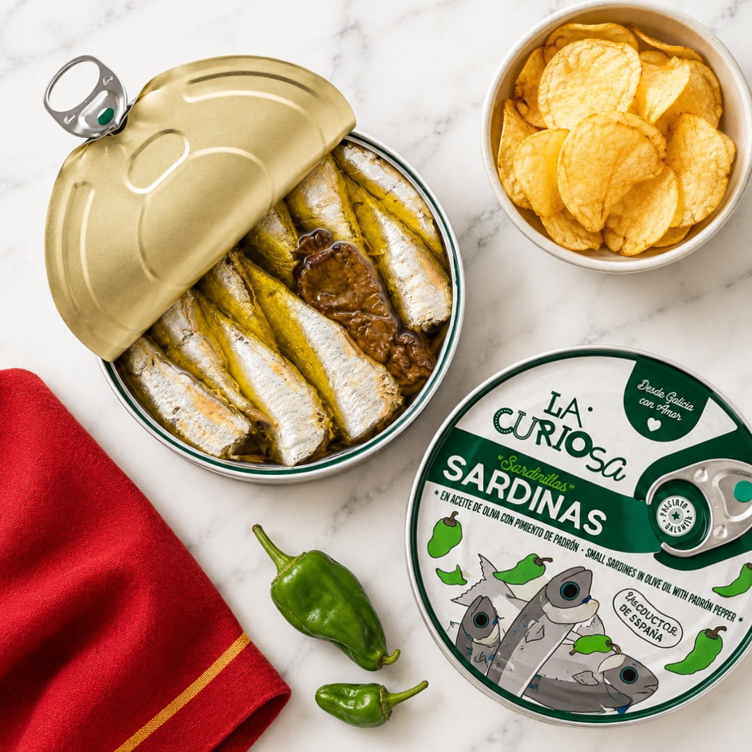 Sardinillas con Pimiento del Padrón La Curiosa
