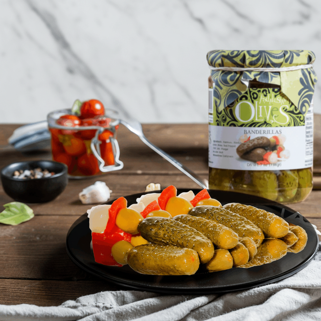 Pickled Banderillas Skewers Andalusian Olives   