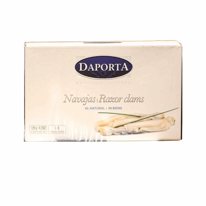 a package of canned Razor Clams in Brine