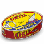 a yellow can of White Tuna in Olive Oil