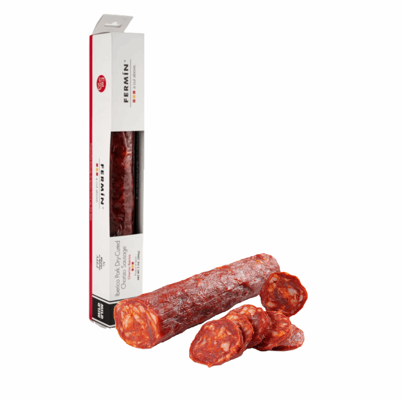 a white package of chorizo and some slices