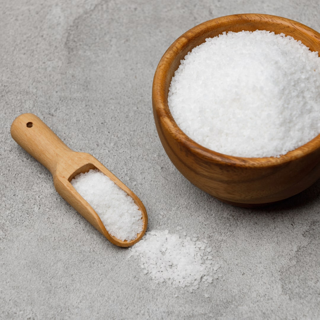 coarse salt in a bowl