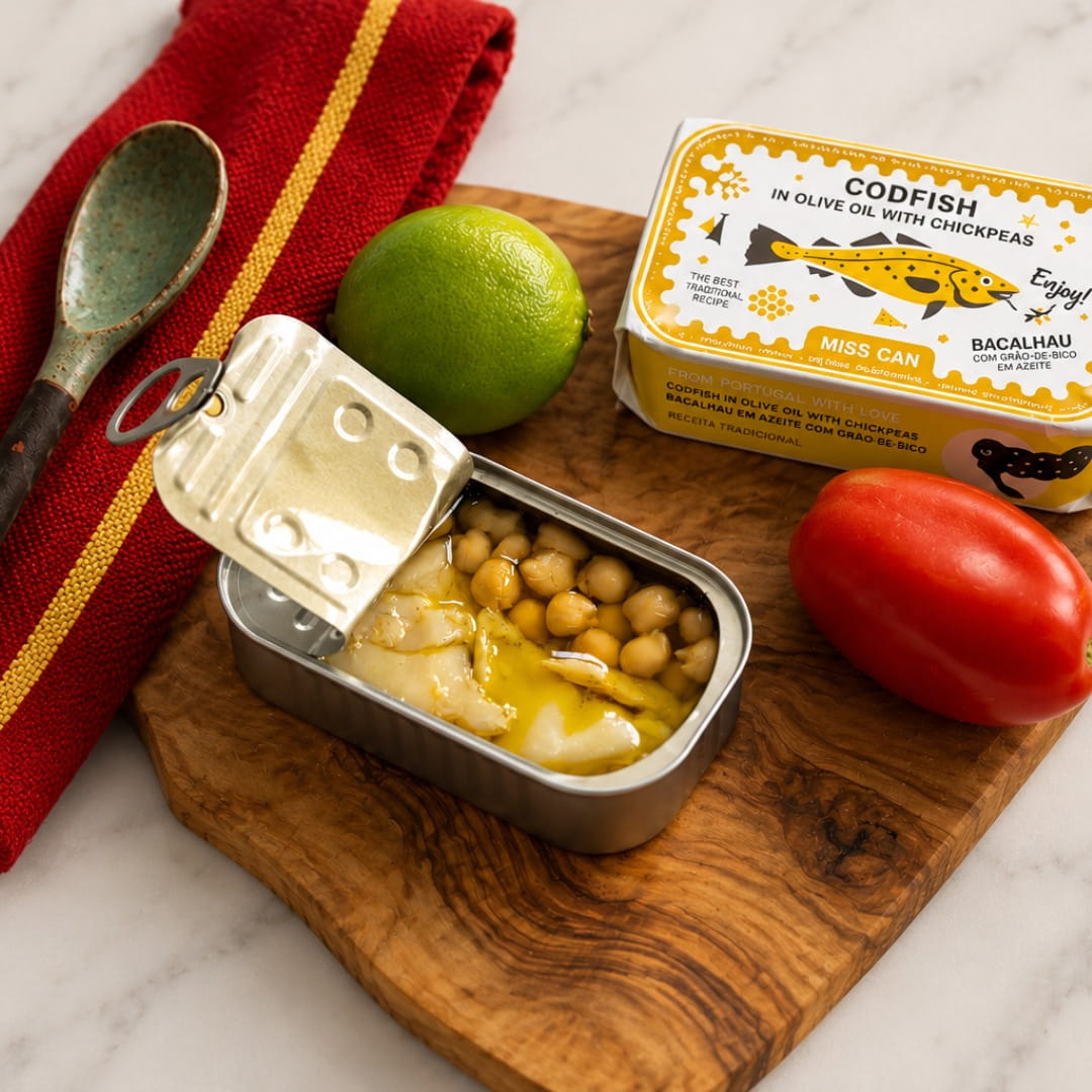 Cod with Chickpeas by Miss Can