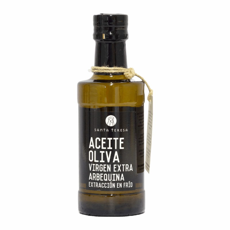 a bottle of Extra Virgin Olive Oil Arbequina variety