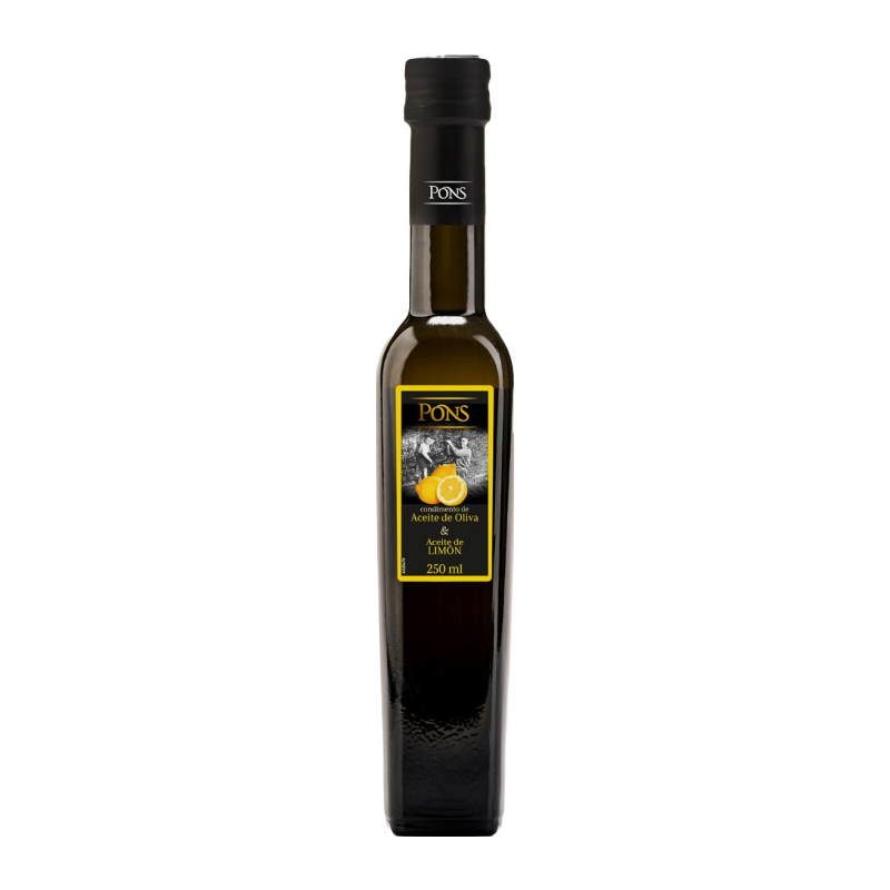 a bottle of Extra Virgin Olive Oil with lemon