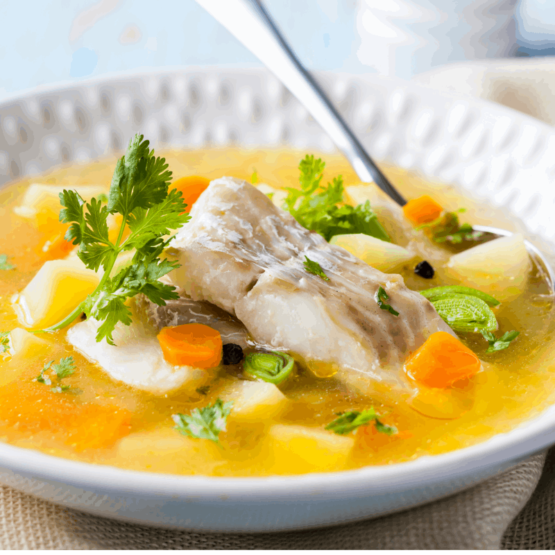 Soup with fish and vegetables