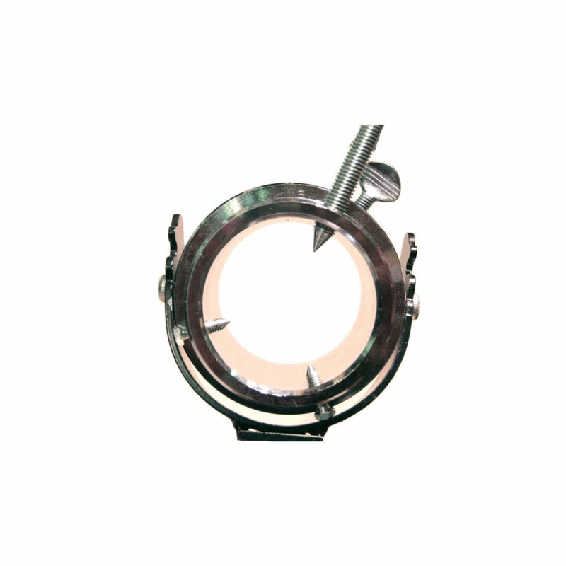 a metal round piece with a hole in the middle.