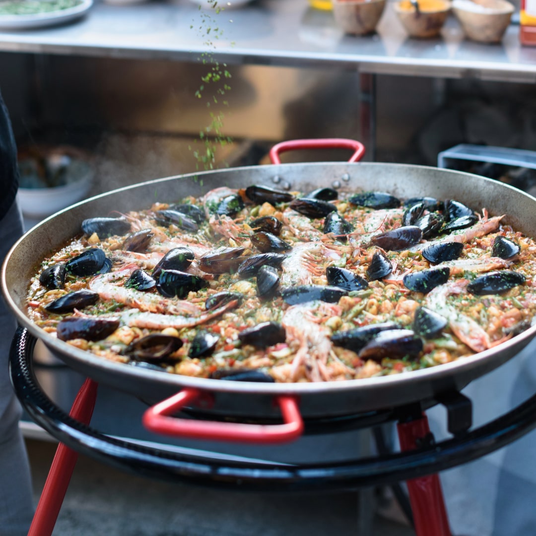 cooking a paella