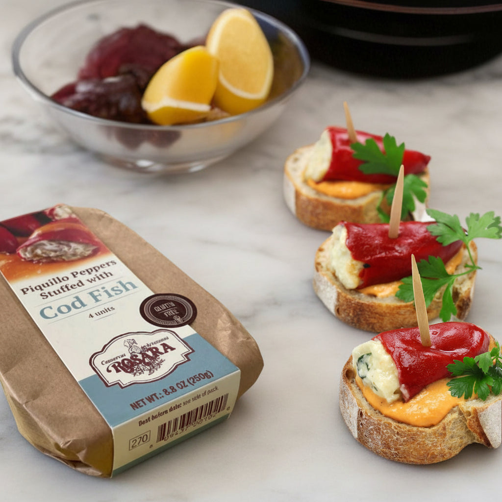 Piquillo Peppers Stuffed with Cod Fish by Rosara Rosara   