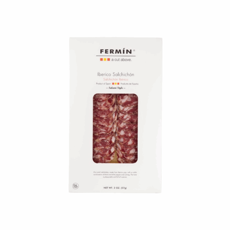 white package of sliced salami