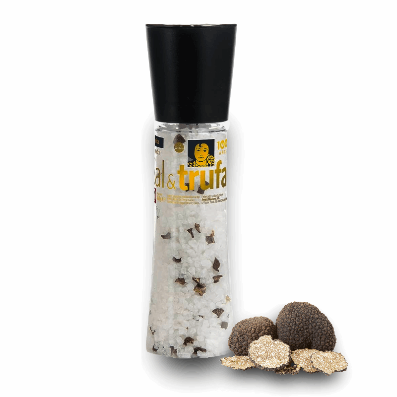 a salt grinder and some truffles