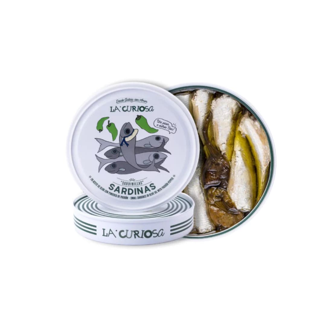 Small Sardines In Olive Oil with Padron Pepper by La Curiosa La Curiosa   