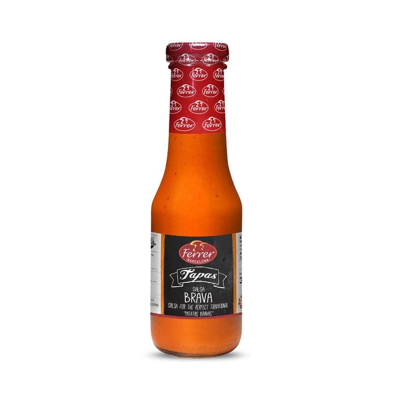 a bottle of orange sauce
