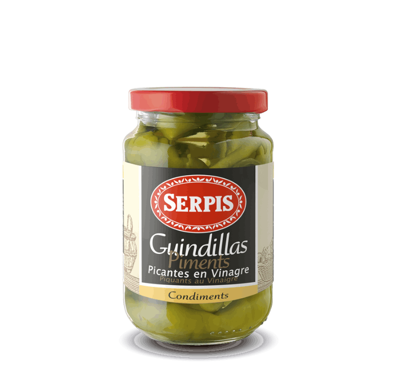 a jar of Green Chili Peppers in Vinegar