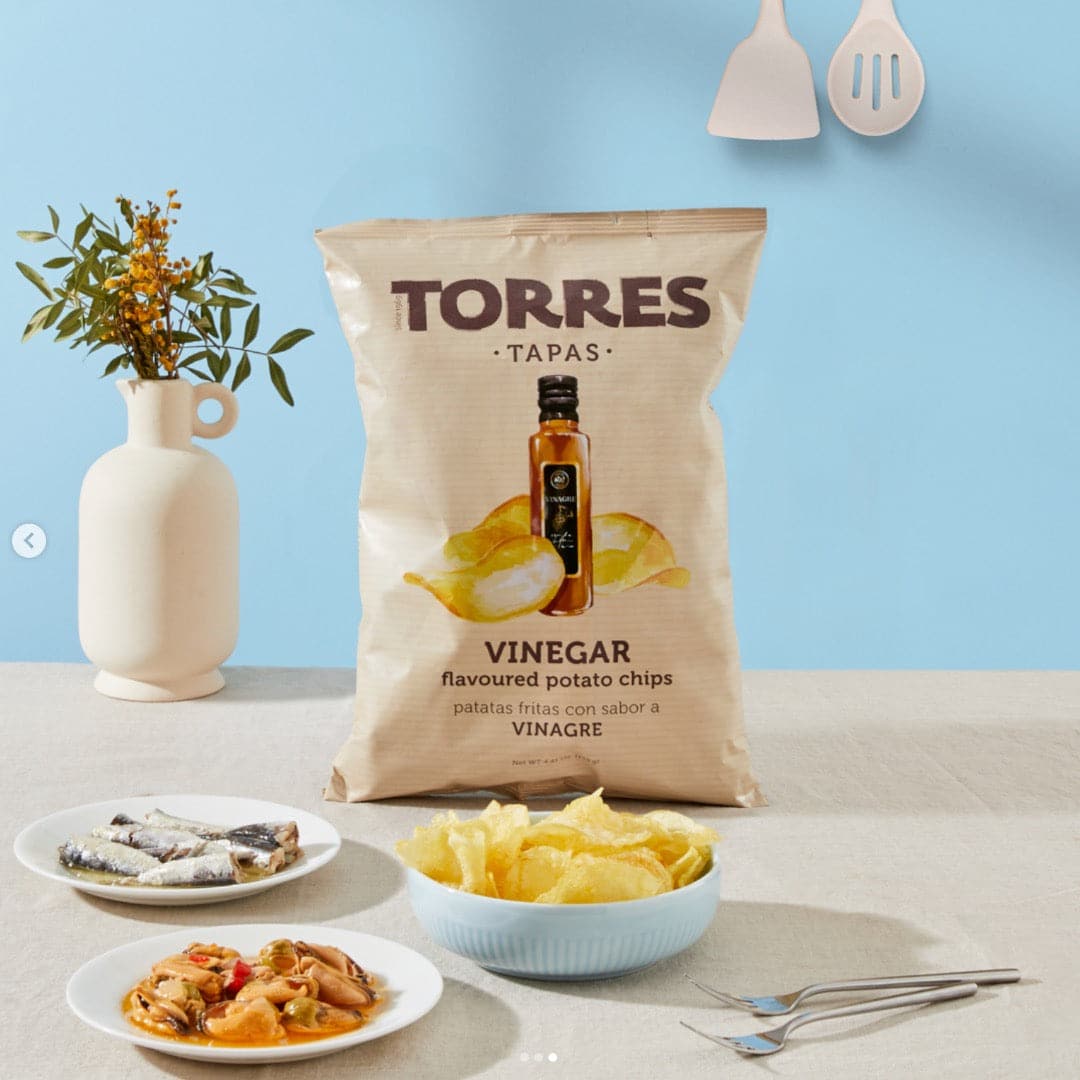 package of potato chips and some tapas