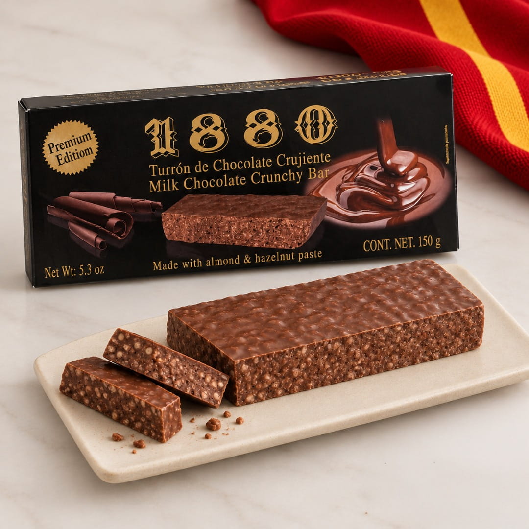 Turrón Premium de Chocolate Crujiente con Leche 1880